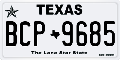 TX license plate BCP9685