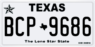 TX license plate BCP9686