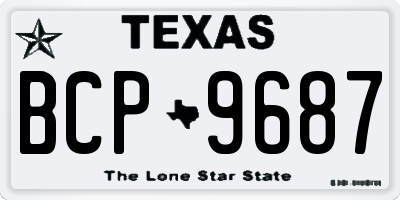 TX license plate BCP9687