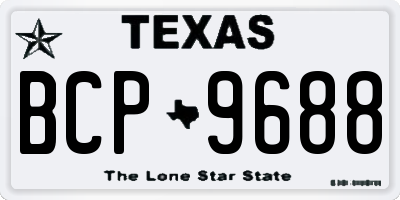 TX license plate BCP9688