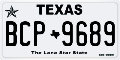 TX license plate BCP9689