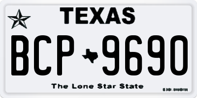 TX license plate BCP9690