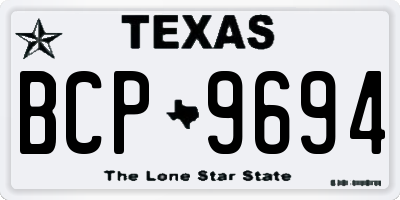 TX license plate BCP9694