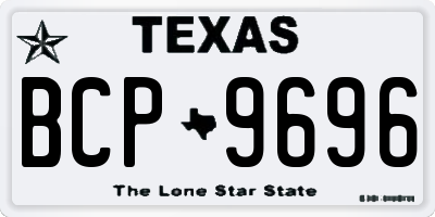 TX license plate BCP9696