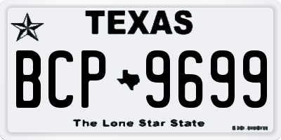 TX license plate BCP9699