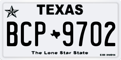 TX license plate BCP9702