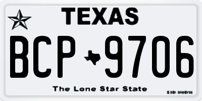 TX license plate BCP9706