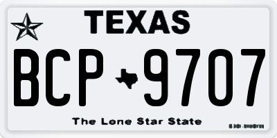 TX license plate BCP9707