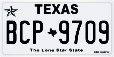 TX license plate BCP9709