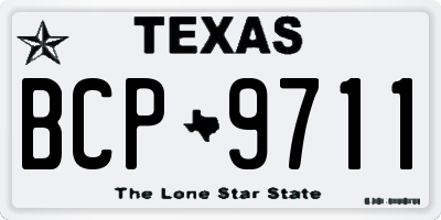 TX license plate BCP9711