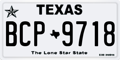 TX license plate BCP9718