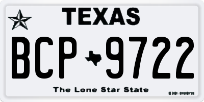 TX license plate BCP9722