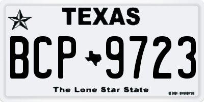 TX license plate BCP9723