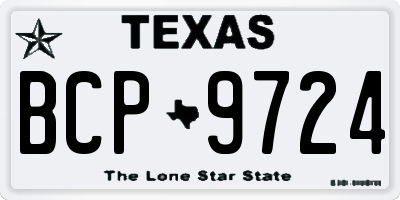 TX license plate BCP9724