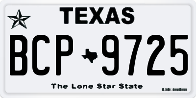 TX license plate BCP9725
