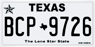 TX license plate BCP9726