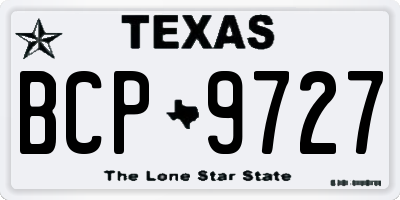 TX license plate BCP9727