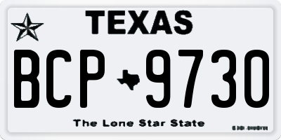 TX license plate BCP9730