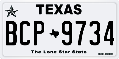 TX license plate BCP9734