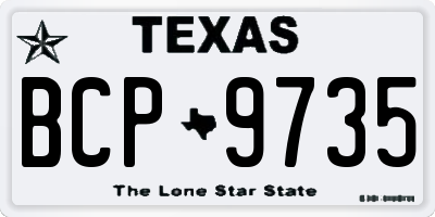 TX license plate BCP9735