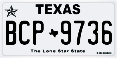 TX license plate BCP9736