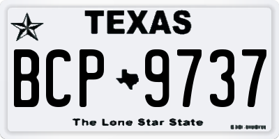 TX license plate BCP9737