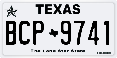TX license plate BCP9741