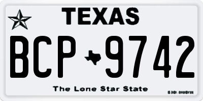 TX license plate BCP9742