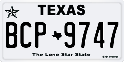TX license plate BCP9747