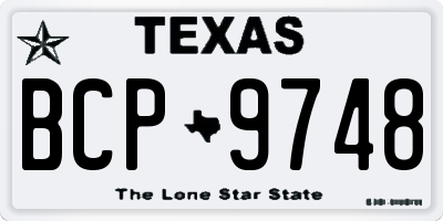 TX license plate BCP9748