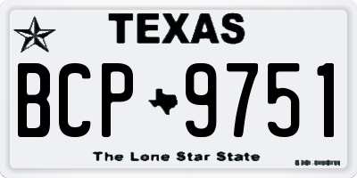 TX license plate BCP9751
