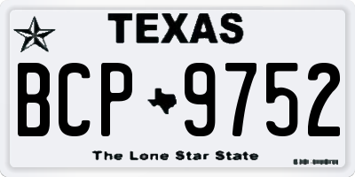 TX license plate BCP9752