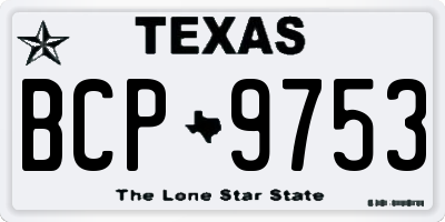 TX license plate BCP9753