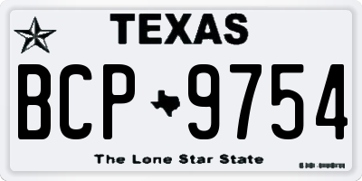 TX license plate BCP9754