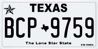 TX license plate BCP9759