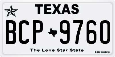 TX license plate BCP9760
