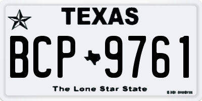 TX license plate BCP9761
