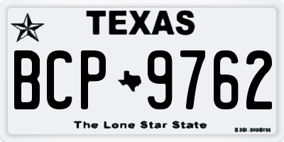 TX license plate BCP9762