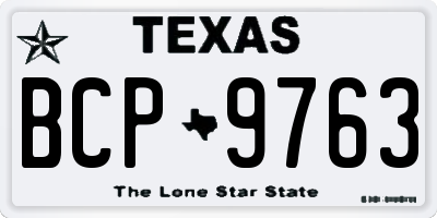 TX license plate BCP9763