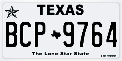 TX license plate BCP9764