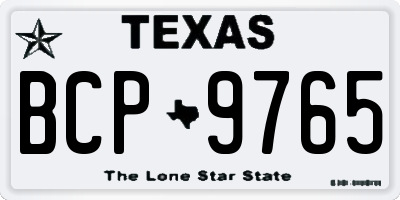 TX license plate BCP9765