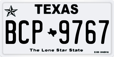 TX license plate BCP9767