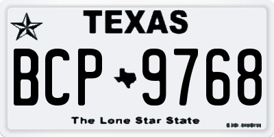 TX license plate BCP9768