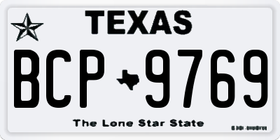 TX license plate BCP9769