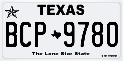 TX license plate BCP9780