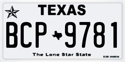 TX license plate BCP9781
