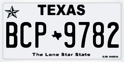 TX license plate BCP9782