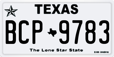TX license plate BCP9783