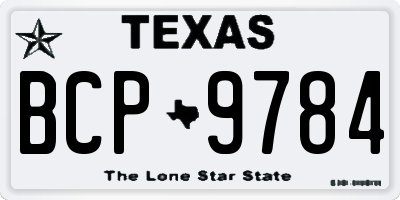 TX license plate BCP9784