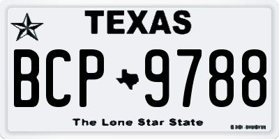 TX license plate BCP9788